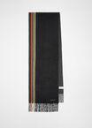 PLAIN BLACK CASHMERE WITH STRIPE