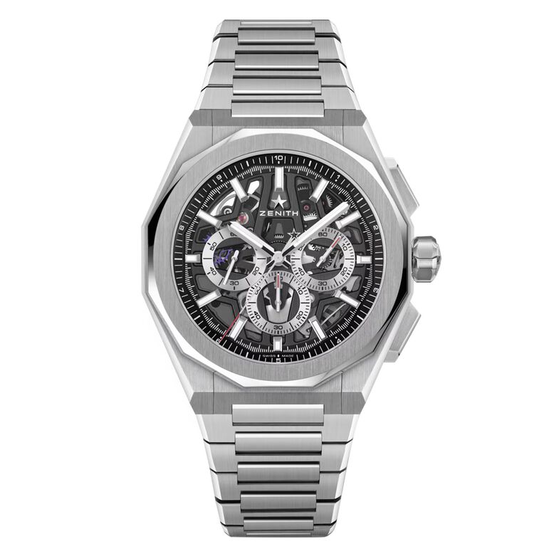 Defy Skyline Chronograph Skeleton 42mm Mens Watch Black Interchangeable Strap, , hi-res