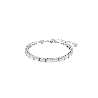 Matrix Tennis Bracelet Baguette Cut - White Rhodium,