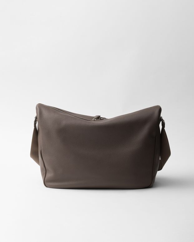 Large leather shoulder bag, , hi-res