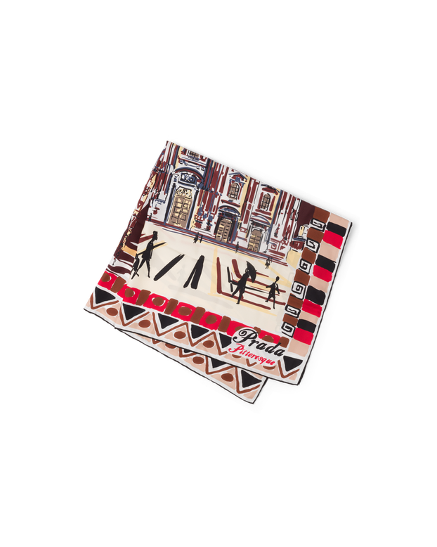 Pittoresque Milan print silk foulard 90x90, , hi-res