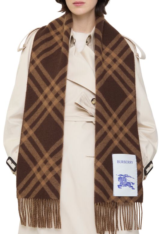 Check Cashmere Scarf, , hi-res