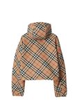 Cropped Reversible Check Hooded Jacket, , hi-res