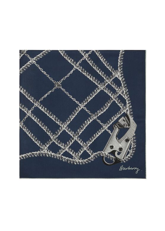 Chain Check Silk Scarf, , hi-res