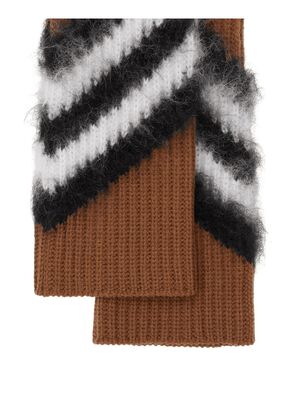 Chevron Check Overlay Leather Gloves, , hi-res