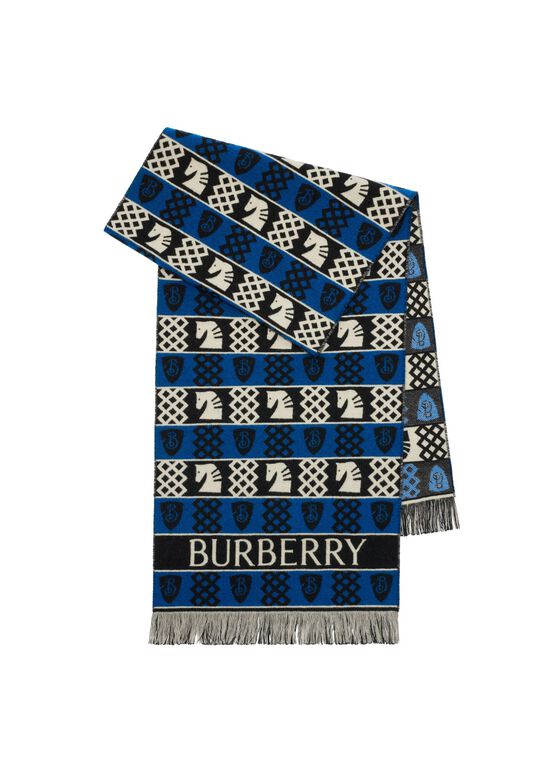 Chess Fair Isle Wool Scarf, , hi-res