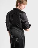 Re-Nylon and leather shoulder bag, , hi-res