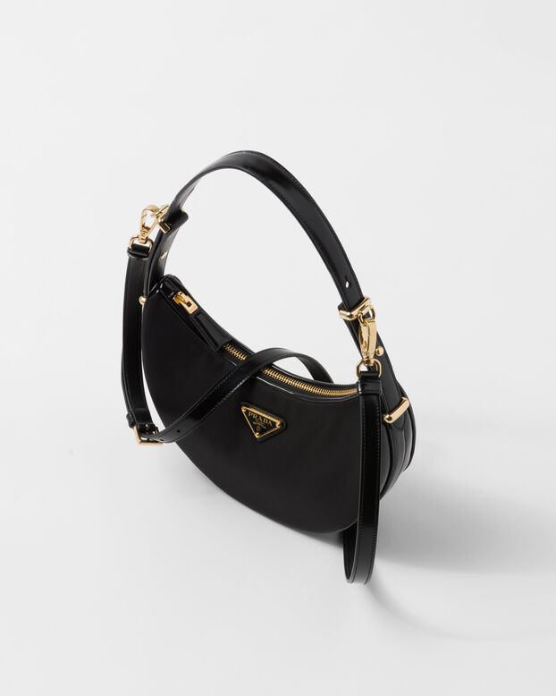 Prada Arqu&eacute; small Re-Nylon and brushed leather shoulder bag, , hi-res
