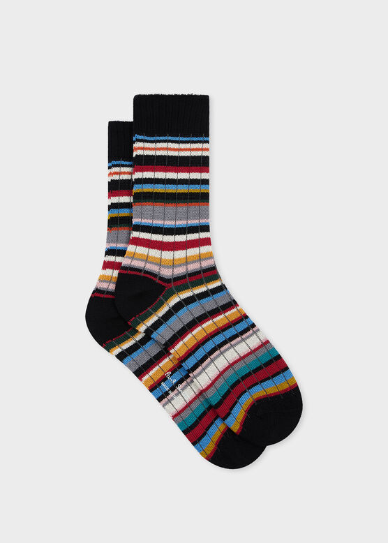 Women's Ribbed 'Signature Stripe' Socks, , hi-res