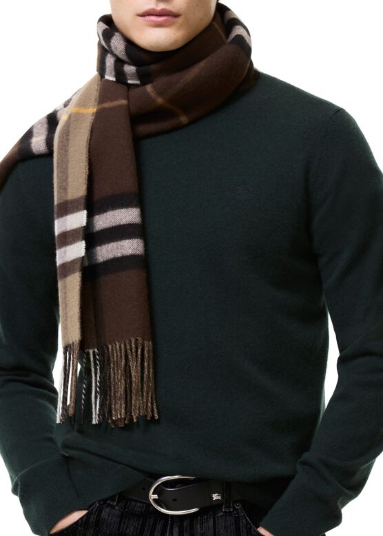 Reversible Check Cashmere Scarf, , hi-res