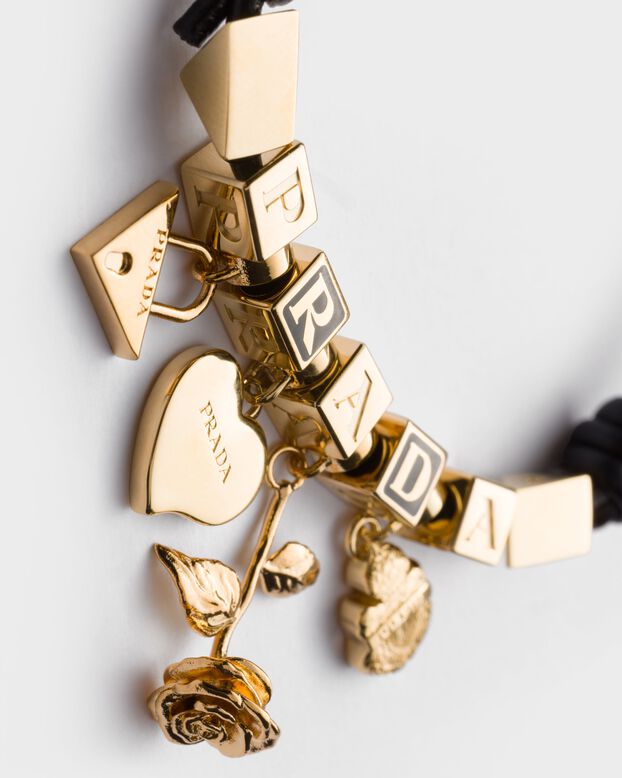 Nappa leather and metal bracelet, , hi-res