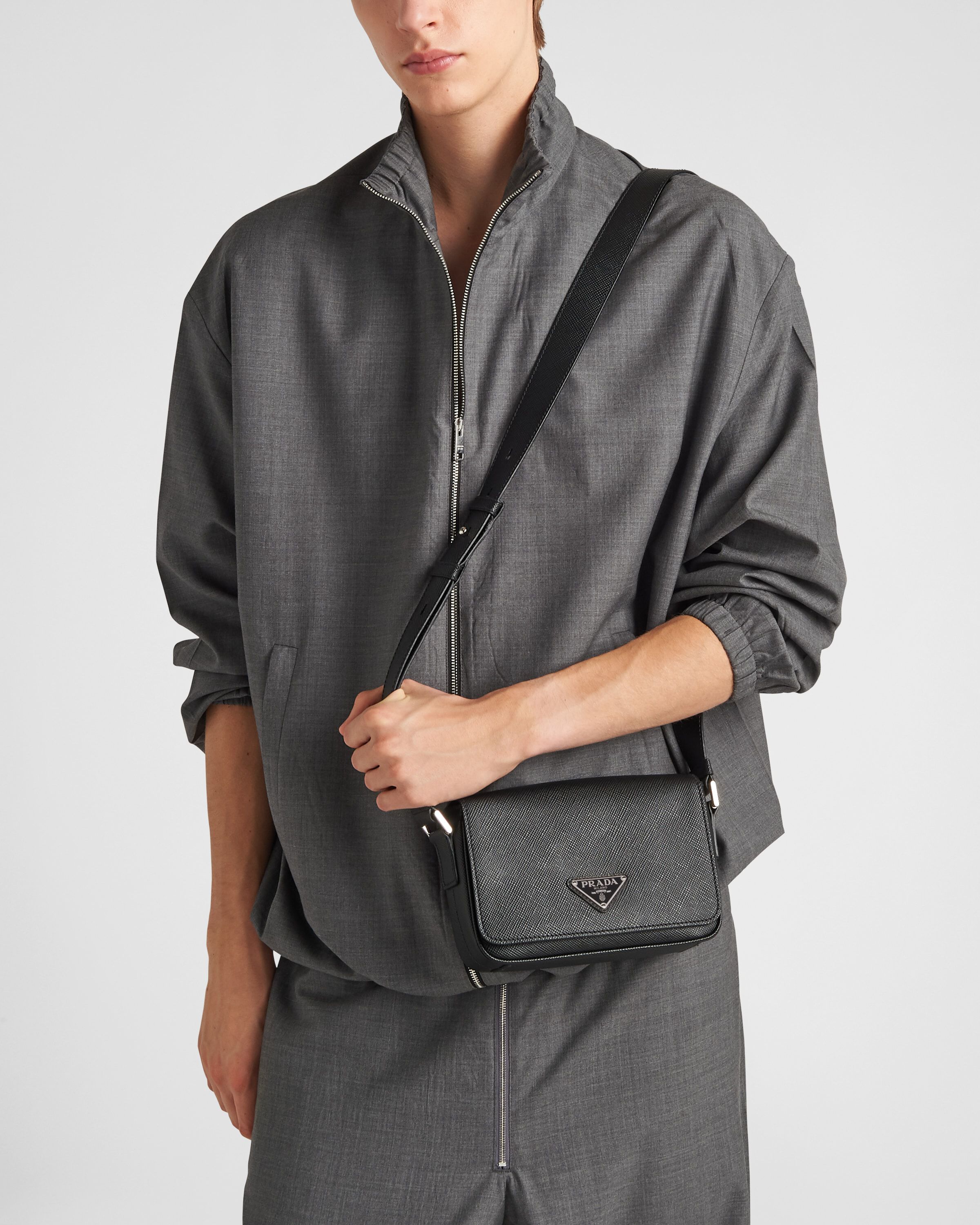Saffiano leather shoulder bag