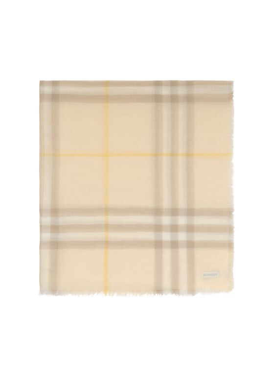 Wide Check Wool Scarf, , hi-res