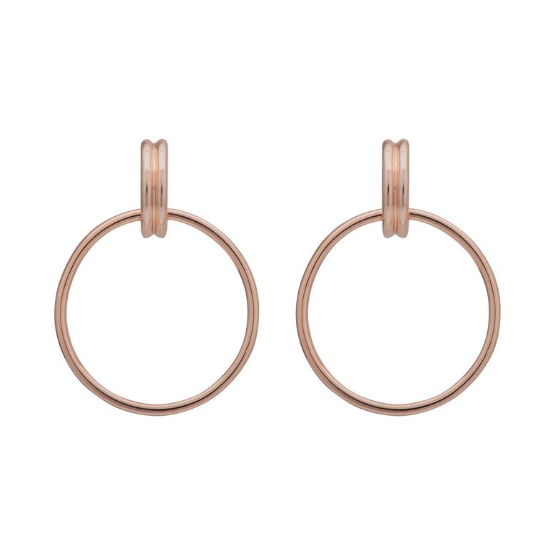 Teena Circle Hoop Earrings Rose Gold, , hi-res
