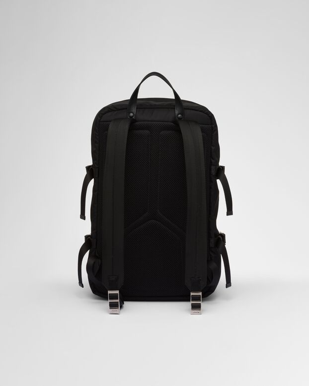Re-Nylon and Saffiano leather backpack, , hi-res