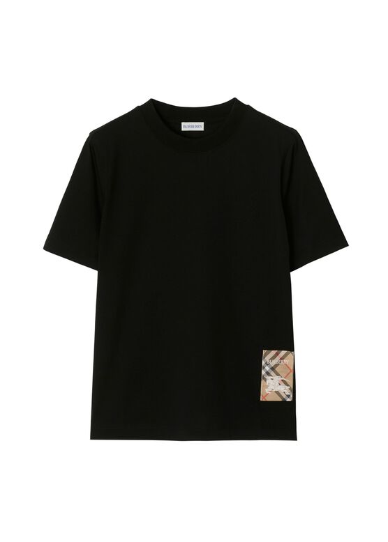 Check Label Cotton T-shirt, , hi-res
