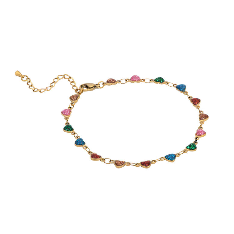 Heart Of Rainbow Anklet, , hi-res