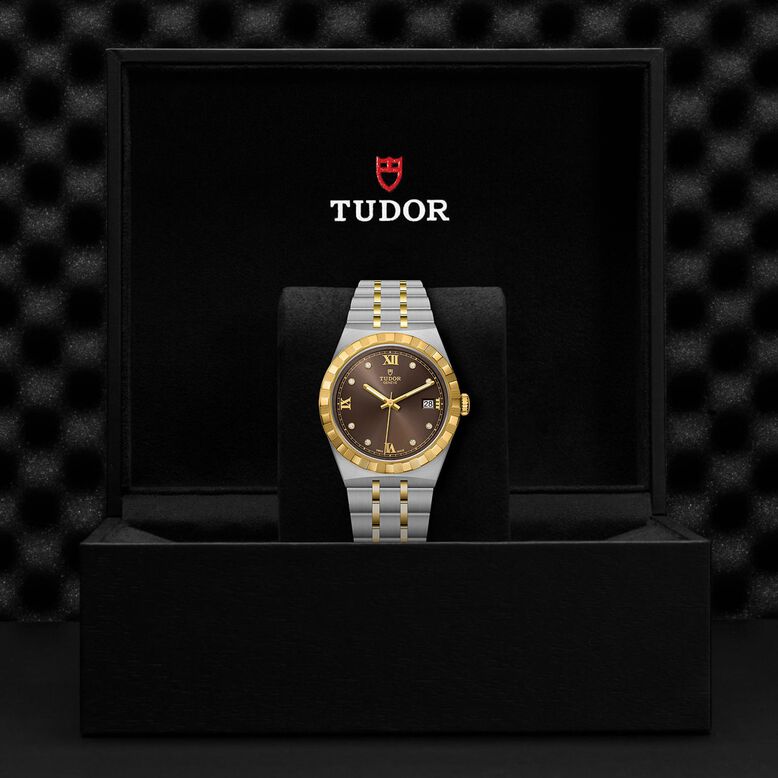 Royal S&amp;G 38mm Steel Case Diamond-Set Chocolate Dial, , hi-res