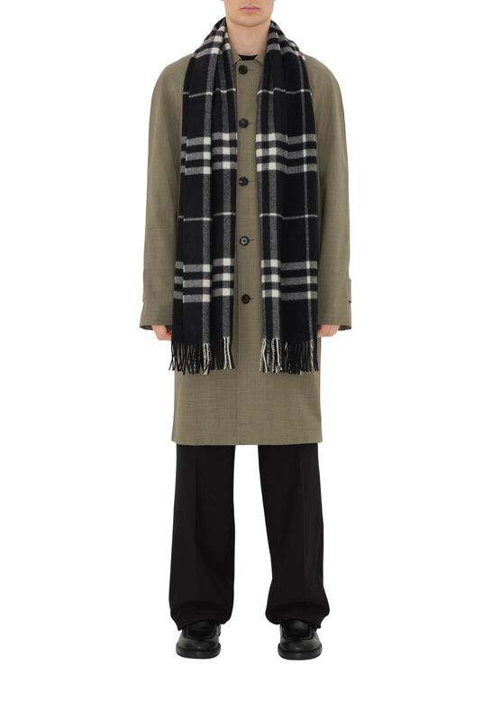 Wide Check Cashmere Scarf, , hi-res