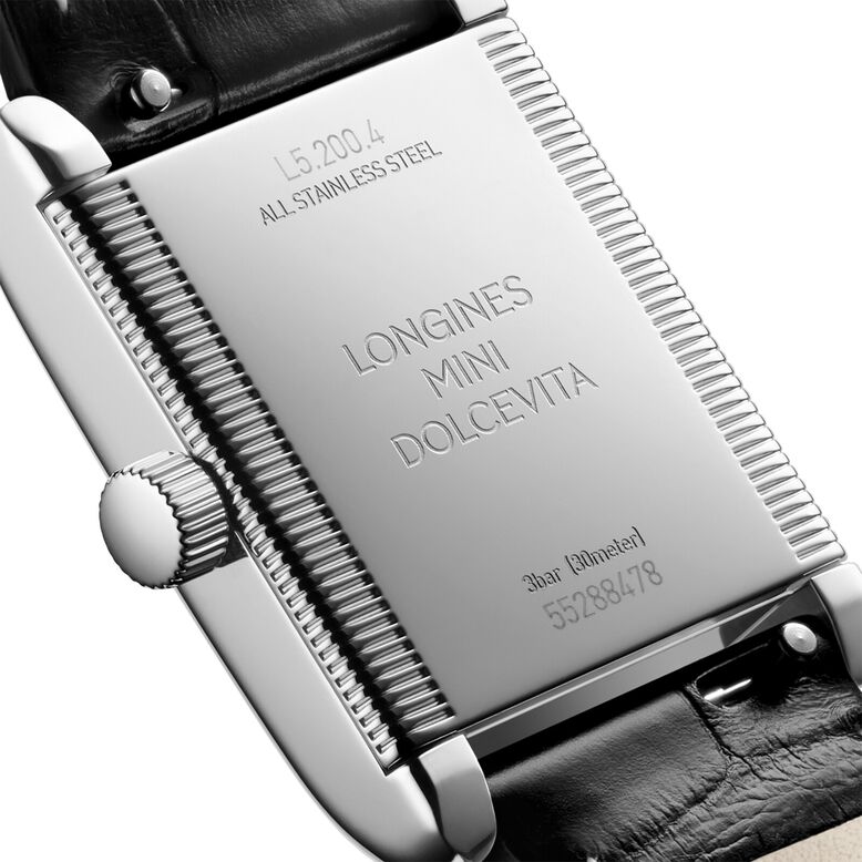 Mini DolceVita 21.5mm X 29mm Ladies Watch Silver Black Alligator, , hi-res