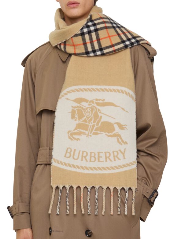 Reversible Knight Stamp Scarf, , hi-res