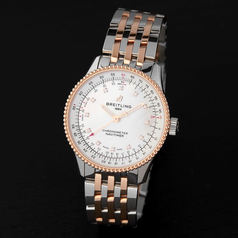 Navitimer Automatic 35 Stainless Steel &amp; 18k Red Gold Watch, , hi-res