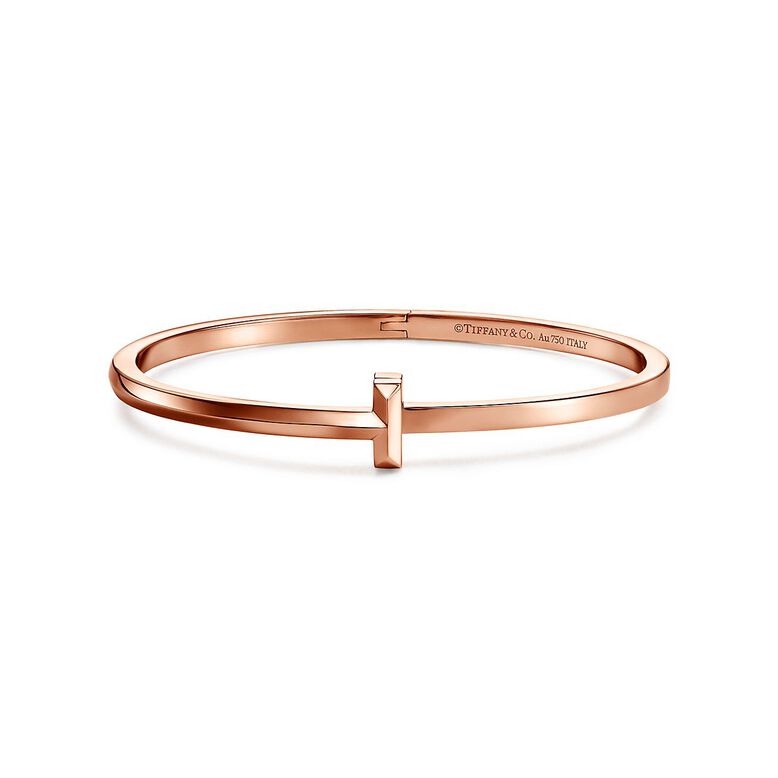 Tiffany T T1 Narrow Hinged Bangle in Rose Gold - Size Small, , hi-res