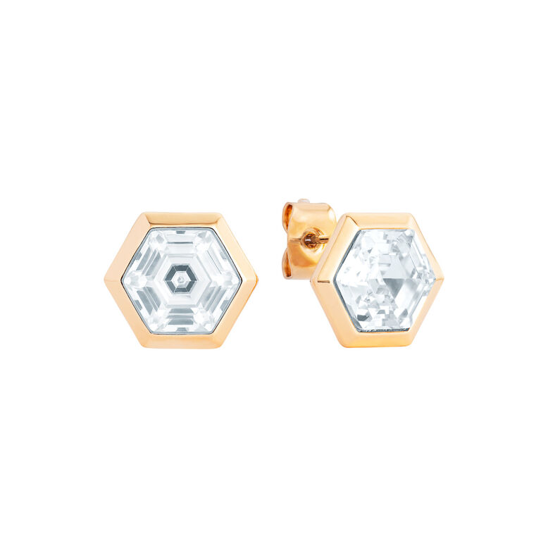 Gold Geometric Earrings, , hi-res