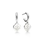 Return to Tiffany™ Hoop Earrings in Sterling Silver with Diamonds, Mini