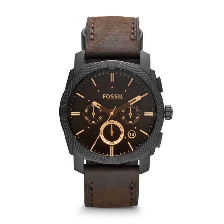 FS4656 Machine Mid-Size Chronograph Brown Leather Watch, , hi-res