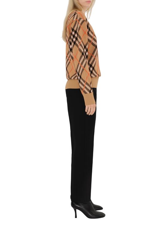 Check Wool Mohair Blend Sweater, , hi-res
