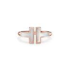 Tiffany T Wire Ring in Rose Gold with Mother-of-pearl - Size 8