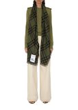Wide Check Wool Silk Scarf, , hi-res