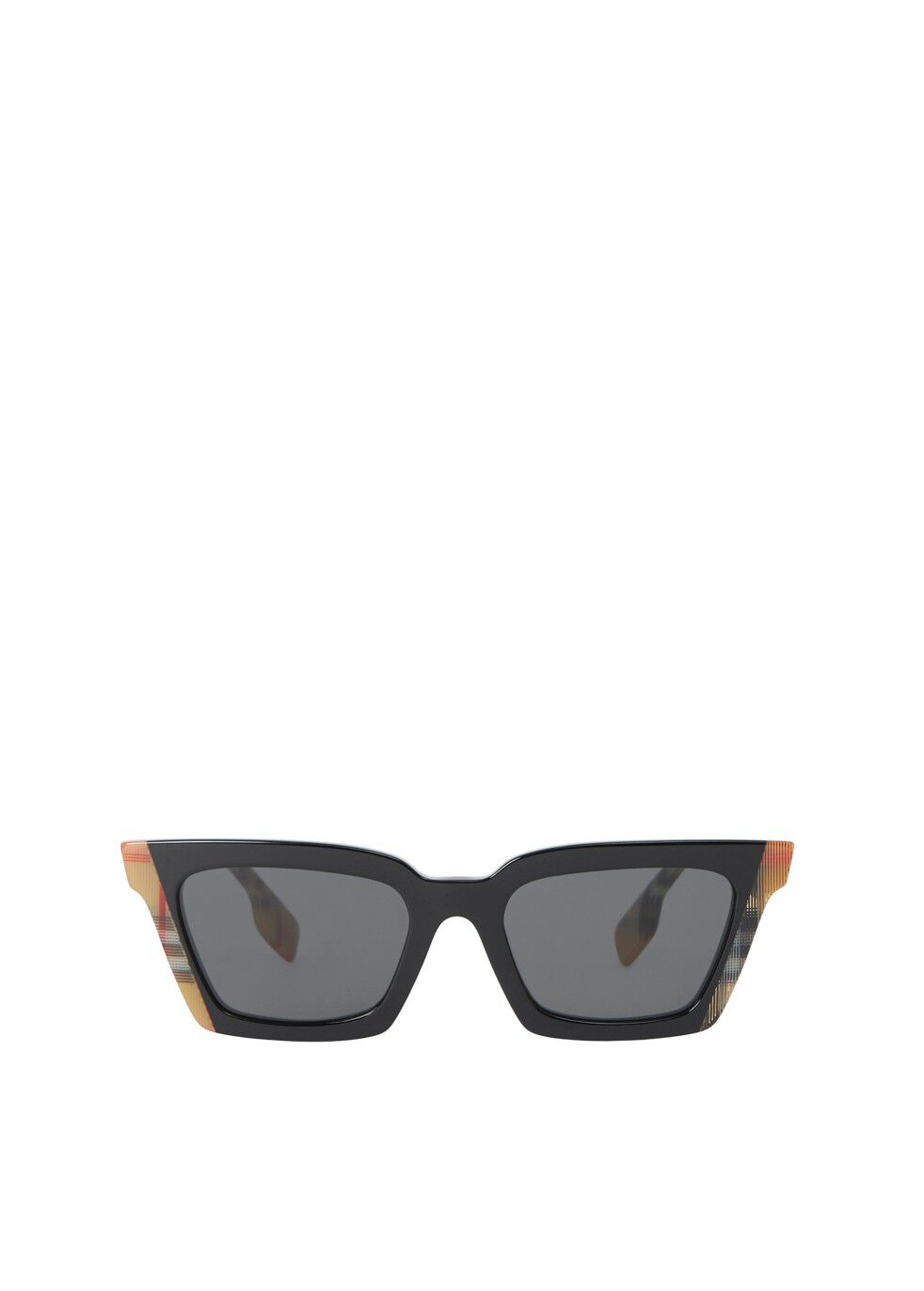 Check detail square frame top sunglasses