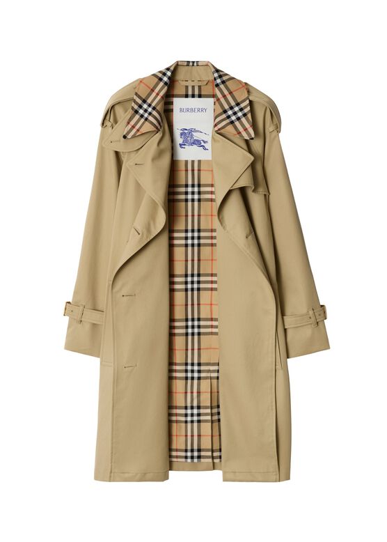 Mid-length Check Collar Castleford Trench Coat, , hi-res