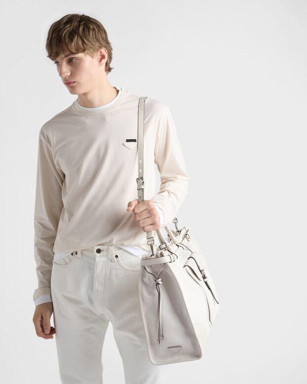Prada Bonnie denim and leather tote bag, , hi-res