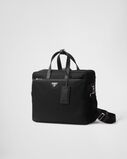Re-Nylon and Saffiano leather briefcase, , hi-res