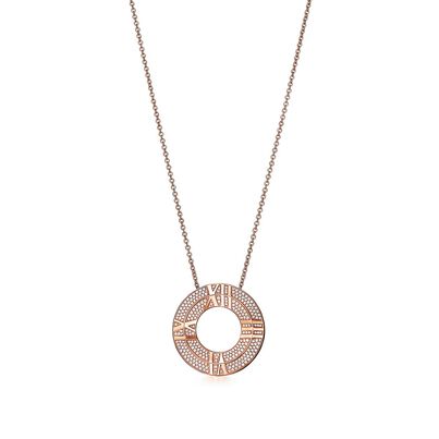 Atlas® X Closed Circle Pendant in Rose Gold with Pavé Diamonds