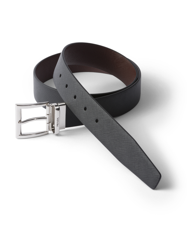 Saffiano Leather Reversible Belt, , hi-res