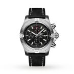 Super Avenger Chronograph 48 Stainless Steel Leather Strap Watch