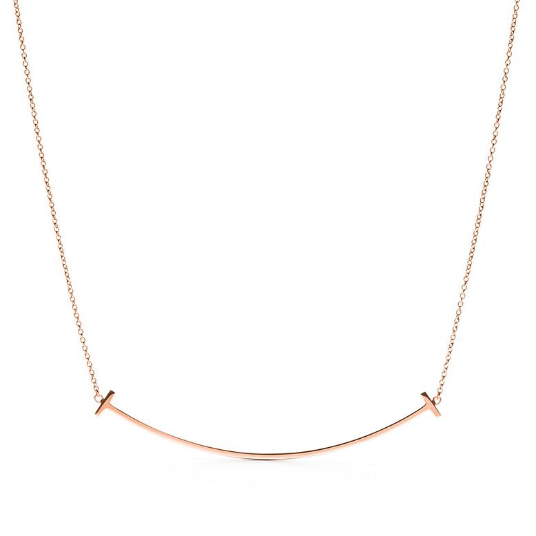 Tiffany T Smile Pendant in Rose Gold, Large, , hi-res