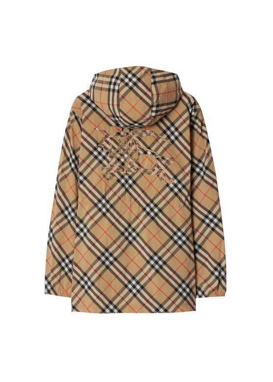 Check Nylon Hooded Jacket, , hi-res