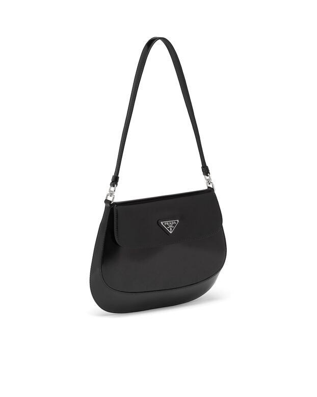 Small Prada Cleo brushed leather shoulder bag with flap, , hi-res