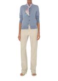 Skinny Contrast Check Silk Scarf, , hi-res