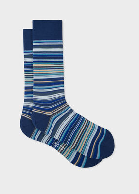 Sky Blue Signature Stripe Socks
