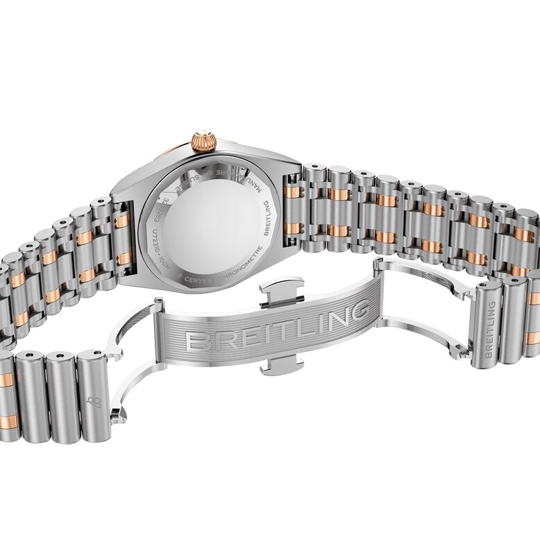 Chronomat Stainless Steel &amp; 18k Red Gold 28mm Ladies Watch Mother Of Pearl, , hi-res
