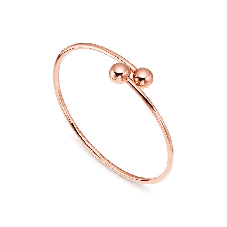 Tiffany City HardWear ball bypass bracelet in 18k rose gold, medium, , hi-res