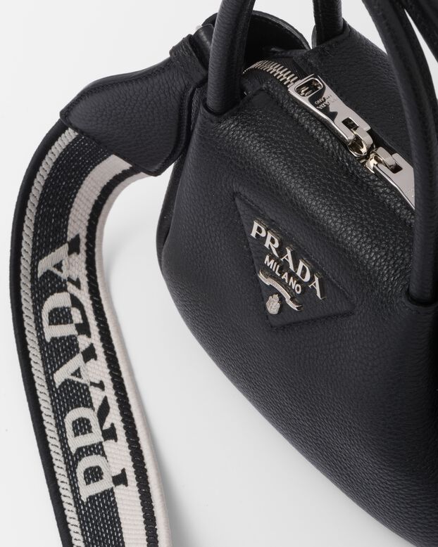 Leather mini handbag with zipper closure, , hi-res