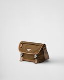 Re-Nylon and leather shoulder bag, , hi-res