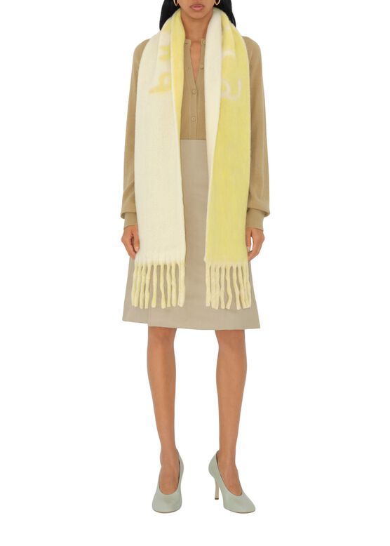 Reversible Logo Alpaca Wool Blend Scarf, , hi-res